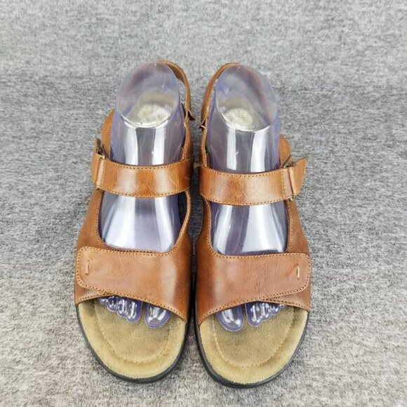 ✅Earth Shoes Juniper Brown Leather Slingback Sandals Womens 11 Wedge Heeled Shoe - Picture 6 of 10